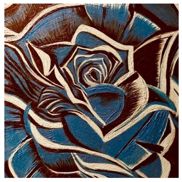Blue Dark or bright Rose Art Print Wall Decor